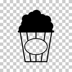 Popcorn food design icon, web corn box snack flat vector illustration element