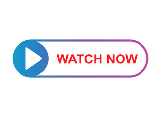 Watch now icon, website online button player symbol, play video vector illustration