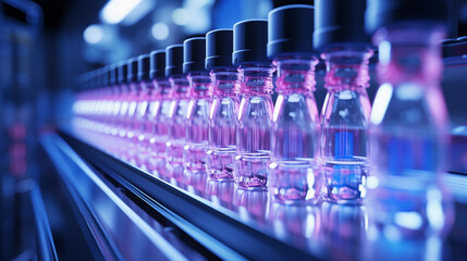 Medical Vials Progressing Down a State-of-the-Art Production Line with Utmost Quality and Efficiency