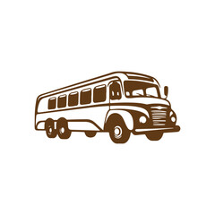 A logo of bus icon school bus vector isolated brown bus silhouette design - obrazy, fototapety, plakaty