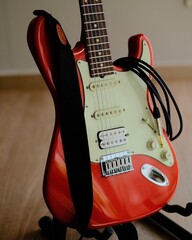 red electric guitar