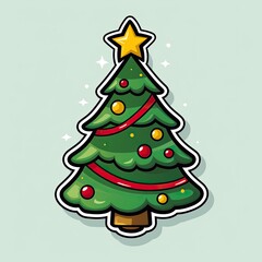 Christmas tree sticker, generated with AI