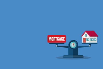 House mortgage. House with debt, home loan.