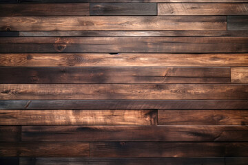 Obraz premium Dark wooden background with planks of wood. wood texture wallpaper. Copy space for design.