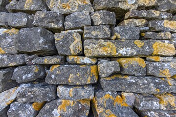 Close-up of a natural stone wall