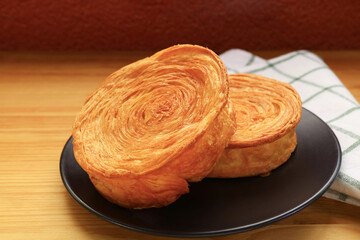 Pair of Supreme Croissants with Timber Ring Liked Texture