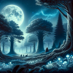 月と森の幻想