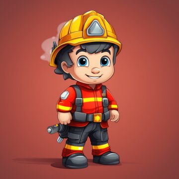 Firefighter cartoon, AI generated Image