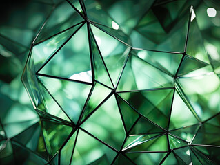 Fototapeta premium Frame background, green abstract, elegant polygon background and green light abstract.