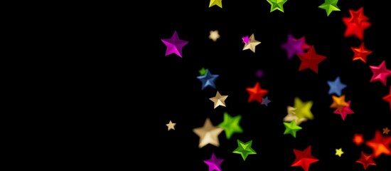 XMAS stars background, sparkle lights confetti falling. magic shining Flying christmas stars on...