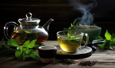 cup of tea with mint.