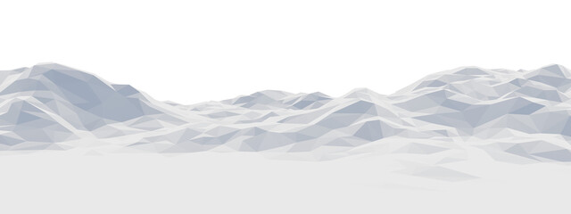 Ice mountain. Low poly terrain. - obrazy, fototapety, plakaty