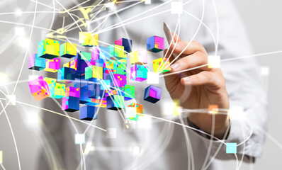 Cloud storage and Computing concept digital