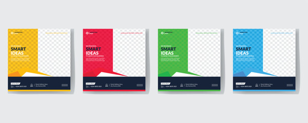 Modern Creative Corporate Business marketing agency promotion social media post template. Editable square banner design with place for the photo