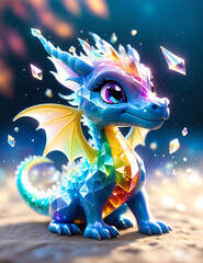 cartoon crystal dragon