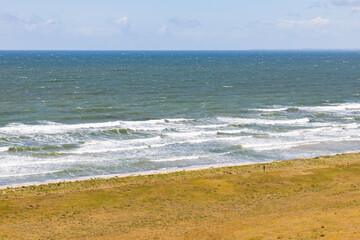 Typical beach landscape in the south of sweden at Skolbacken near Trelleborg on a summer day