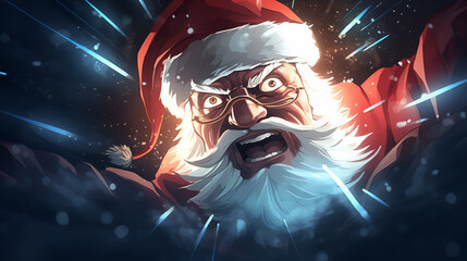 Santa Claus Dark Themed Illustration