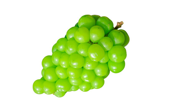 Bunches Shine Muscat grapes on transparent background
