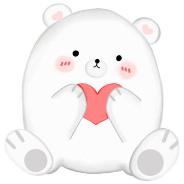 panda with a heart