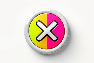 Obraz premium Abstract high tech multicolor button on white background