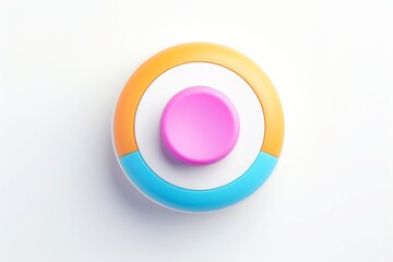 Abstract high tech multicolor button on white background