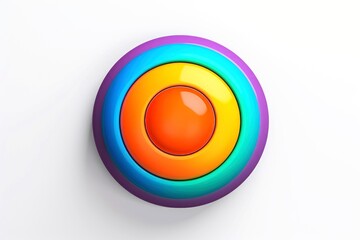 Abstract high tech multicolor button on white background