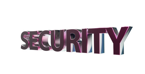 Security Sicherheit rote plakative 3D-Schrift, Vertrauen, Schutz, Vorsorge, Gefahrenabwehr, Risikomanagement, Prävention, Sicherheitsmaßnahmen, Datenschutz,  Cybersecurity, Rendering, Freisteller
