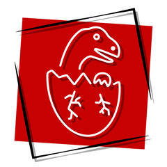 dinosaur red banner in frame. Vector illustration.