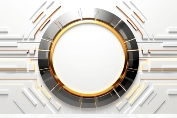 Fototapeta premium Abstract high tech white border, futuristic technology background