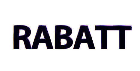 Fototapeta premium Rabatt blaue plakative 3D-Schrift, Aktionsangebot, Ermäßigung, Vergünstigung, Sonderpreis, Schnäppchen, reduzierter Preis, Preisnachlass, Aktion, Sonderaktion, Gutschein-Code, Rendering, Freisteller