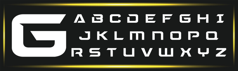 G Luxury Minimal style alphabet fonts . Modern abstract vector typeface letters. Tech lines font typography logo design