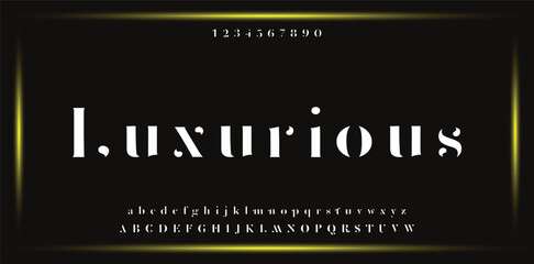 Luxurious Luxury Minimal style alphabet fonts . Modern abstract vector typeface letters. Tech lines font typography logo design