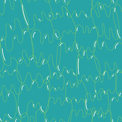 Seamless pattern in a graffiti style with gradient chaotic wave shapes