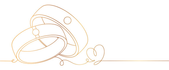 Wedding ring line art vector illustration