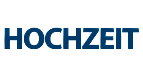 Hochzeit blaue plakative 3D-Schrift, Liebe, Ehe, Zeremonie, Feier, Braut, Bräutigam, Hochzeitskleid, Trauung, Hochzeitsfeier, Ehegelöbnis, Ringe, Rendering, Freisteller, Alphakanal
