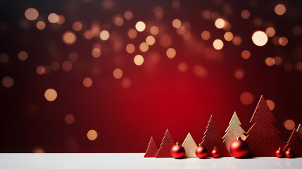 Christmas background with Christmas tree and shiny stars