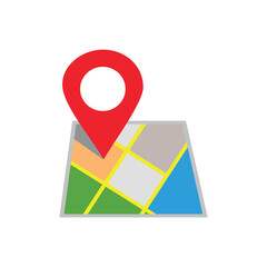 Map icon vector isolated on white background for your web and mobile app design, Map logo concept. Pin location symbol
