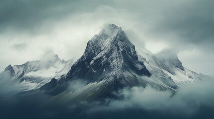 calm misty mountain landscape