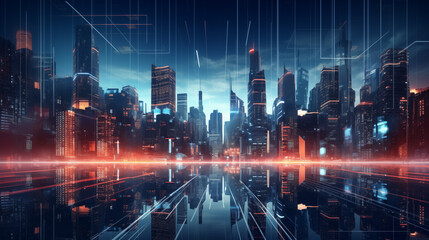 Fototapeta premium night city scape