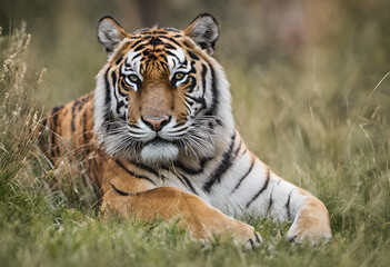 tiger in the grass