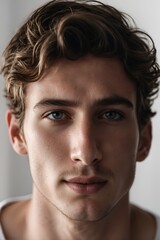 Obraz premium high contrast portrait of a man model with shadow on his face