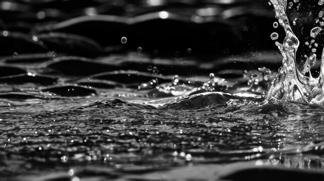 水 水しぶき モノクロ ウォーター 波紋 水滴 波 © sunafe
