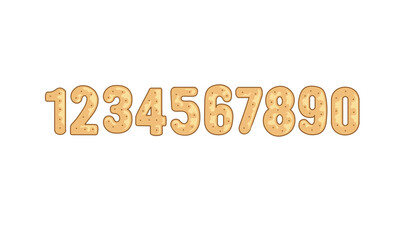 Vector font and number. display kids font, letters and numbers.
