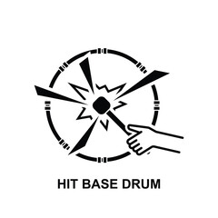 Hit base drum icon isolated on background vector illustration.