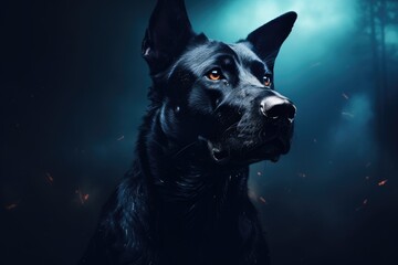 Beautiful noble black dog portrait