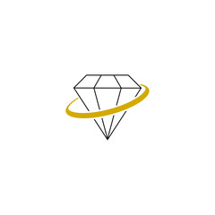 Fototapeta na wymiar Diamond logo icon isolated on transparent background