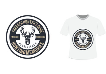 T-shirt design with illustration of two deer head
