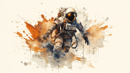 abstract splash dust of the spaceman. adventure and travel concept.