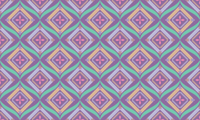 Tribal pattern with the symbols of the tribe in Ghana designed for textile or paper printing