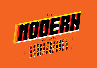 Naklejka premium Vector of stylized modern font and alphabet